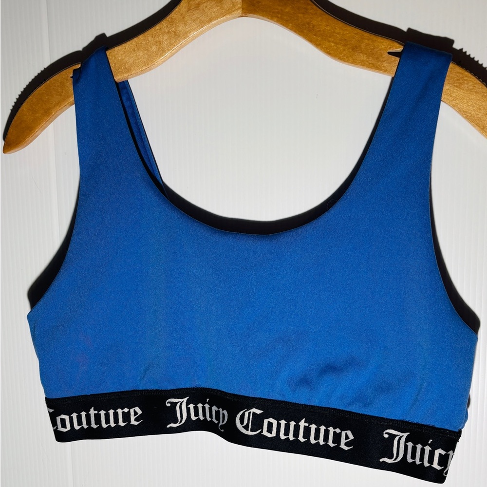 Juicy Couture Logo Band Sports Bra Blue Size XL